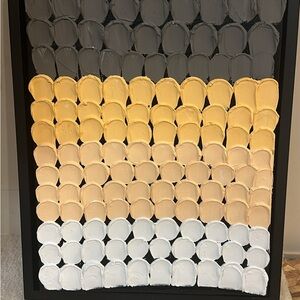 Abstract Gradient Wall Art in Black, Gold, and White